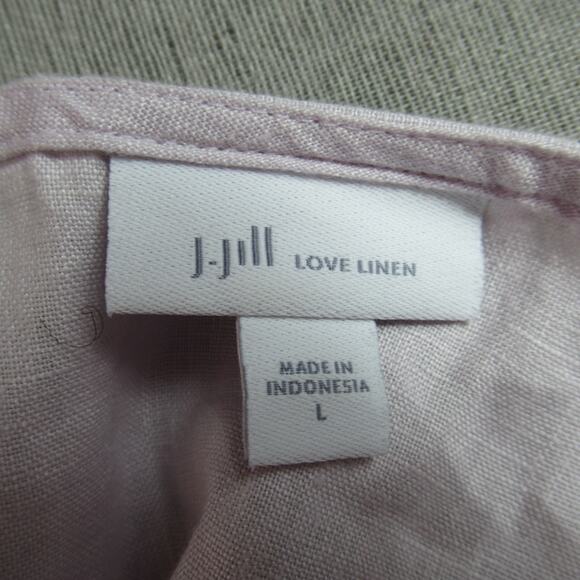 J Jill Love Linen Dress Womens Large Lilac Lagenlook Midi Shift Beachy Travel - Picture 5 of 7